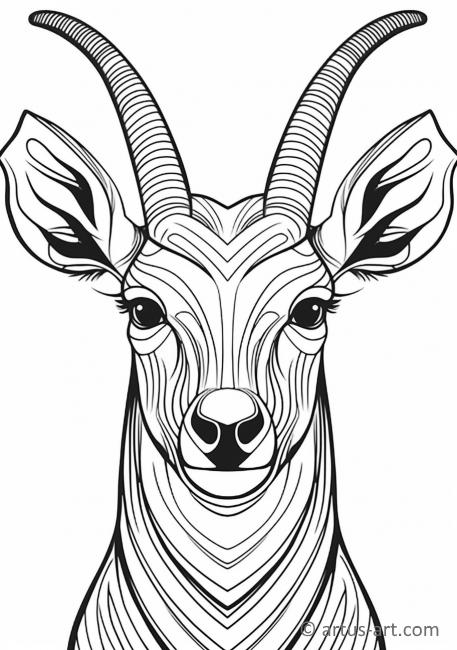 Barvící stránka s antilopami pro děti